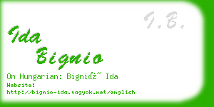 ida bignio business card